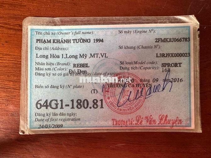 cần bán xe rebel 170cc 2 máy
