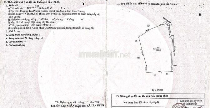 Bán 6412m2 đất MT Tân Phước Khánh 54- Full Hồng - Ngay KCN Sóng Thần 3