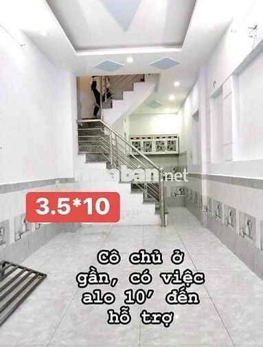 Nhà Nguyên căn 3.5*10 2 lầu, 3pn, 3wc, phòng giặt phơi đồ riêng.