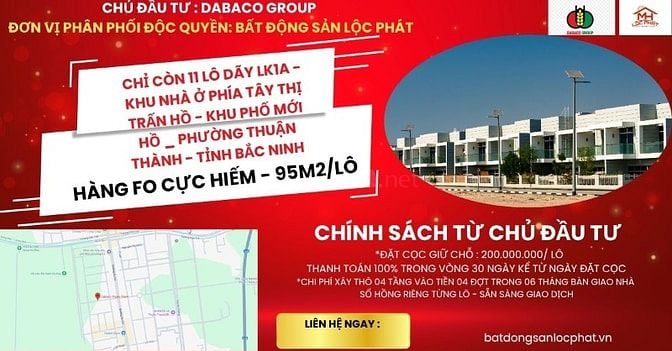 SIÊU PHẨM DỰ ÁN MỚI – LK1 DÃY A – DABACO THUẬN THÀNH – BẮC NINH