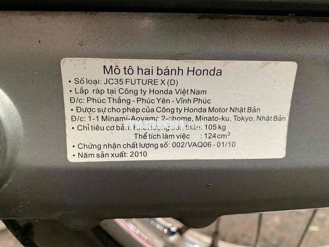 HONDA FUTURE X 2010 ( Biển 70 )