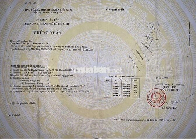 (Chính chủ) đất mặt tiền Kênh Đông, 270,3m2, có thổ cư, chỉ 2.4 tỷ