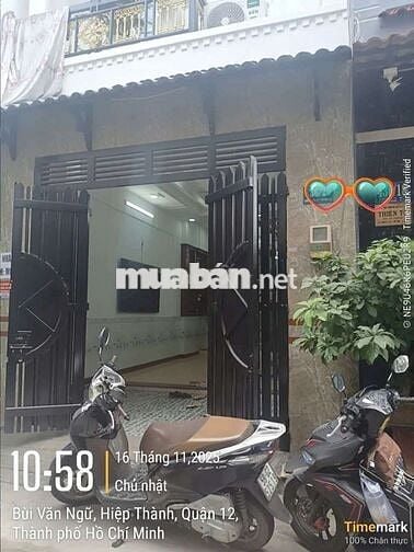 Nhà cần bán gấp hiệp thành 13 quận 12 DT 4x13 kết cầu 3 lầu 4pn4wc