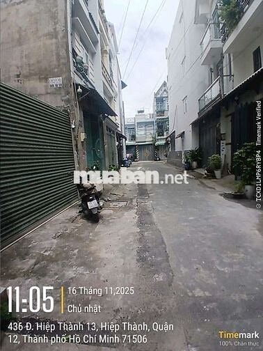 Nhà cần bán gấp hiệp thành 13 quận 12 DT 4x13 kết cầu 3 lầu 4pn4wc