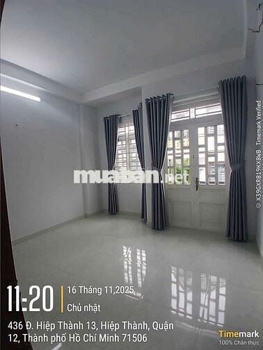 Nhà cần bán gấp hiệp thành 13 quận 12 DT 4x13 kết cầu 3 lầu 4pn4wc