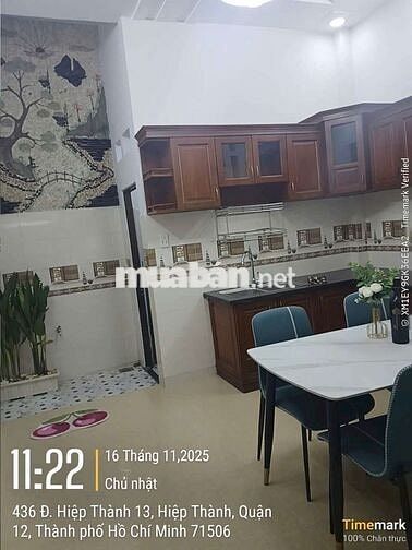 Nhà cần bán gấp hiệp thành 13 quận 12 DT 4x13 kết cầu 3 lầu 4pn4wc