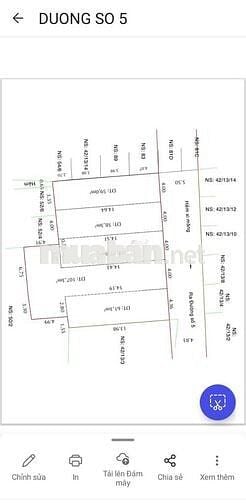 Đất hẻm 42 đường số 5- Bình Long  4.05x20 hậu 10.25= 111 m2 6tỷ 050