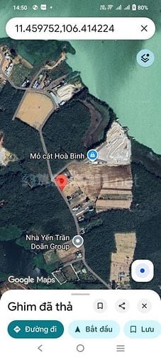 523M2 ĐẤT Ở SÁT NGAY HỒ DẦU TIẾNG, DÂN ĐÔNG, GIÁ 550TR