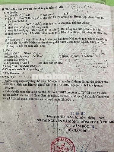 Bán Nhà 66 m2 ,Gần Aeon Tân Phú – 4m ×16.5M ,2 Tầng 3 PN – BTCT–5.2 TỶ