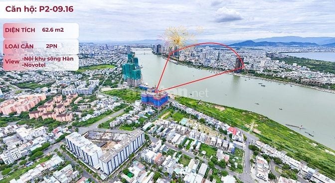 Cần bán căn hộ 2 phòng ngủ 62,6m2, view nhìn Sông Hàn Đà Nẵng