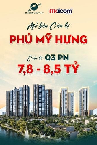 Sunshine Sky City Q7 TT 36 tháng, trả 25% đến khi nhận nhà, DK 75tr/m2
