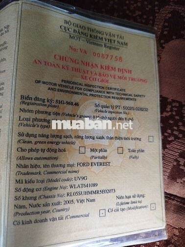 Ford Everest 2005 Vàng cát