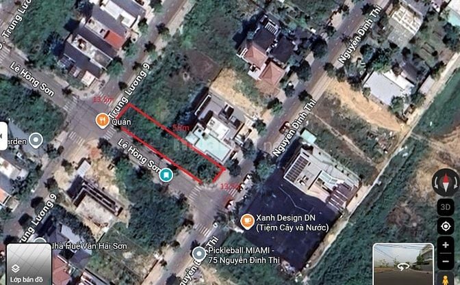 664m2, 3 mặt tiền, mặt tiền rộng 50 mét tại Đảo VIP 1 Hòa Xuân