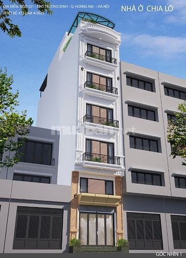 Bán nhà mặt ngõ Trương Định, diện tích 72,3 m2 x 5 tầng 1 lửng, 1 tum