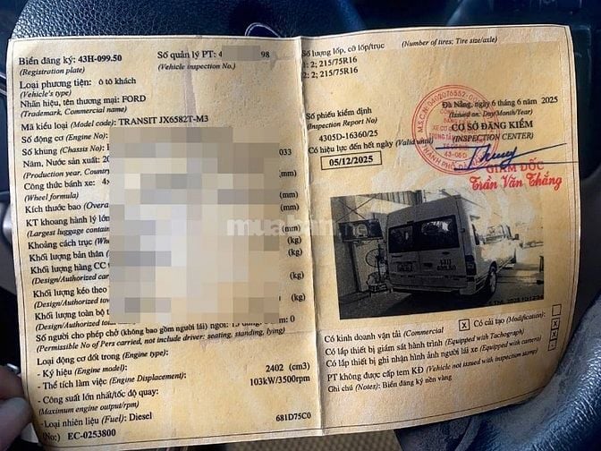 Ford Transit – Bán xe ô tô khách 16 chỗ, đời 2013