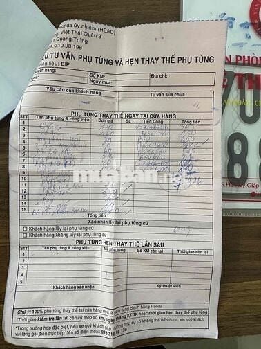 honda vison pb đặc biệt bstp 9 chủ khoá smkey