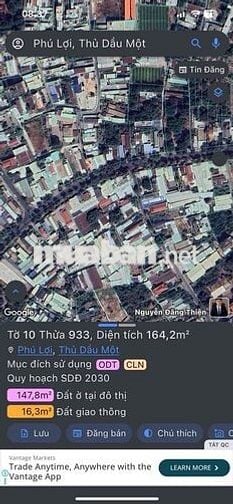 164m2 mặt đường Nguyễn Bình Phú Lợi sẵn nhà mái thái