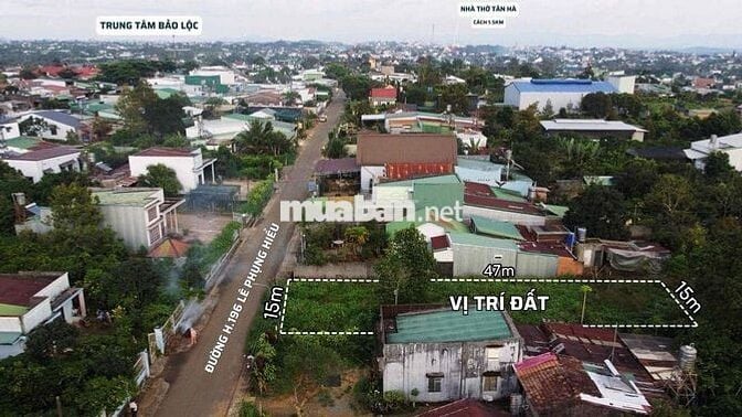 Đất Bảo Lộc 704m2 - 15mx47m - Thổ cư 158m đường nhựa lớn 2 oto né nhau