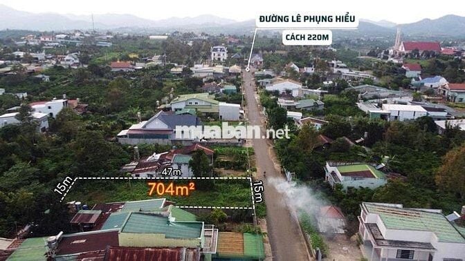 Đất Bảo Lộc 704m2 - 15mx47m - Thổ cư 158m đường nhựa lớn 2 oto né nhau