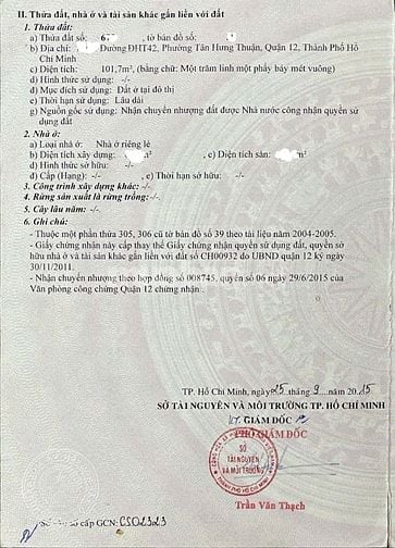 Tôi cần bán căn nhà ở ở đường ĐHT42, DT 101m2