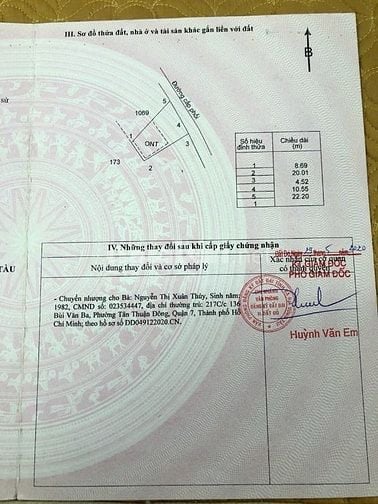 Chính chủ bán đất cách biển 5phút 244m² 100tc ngang 15m Xã Phước Hải