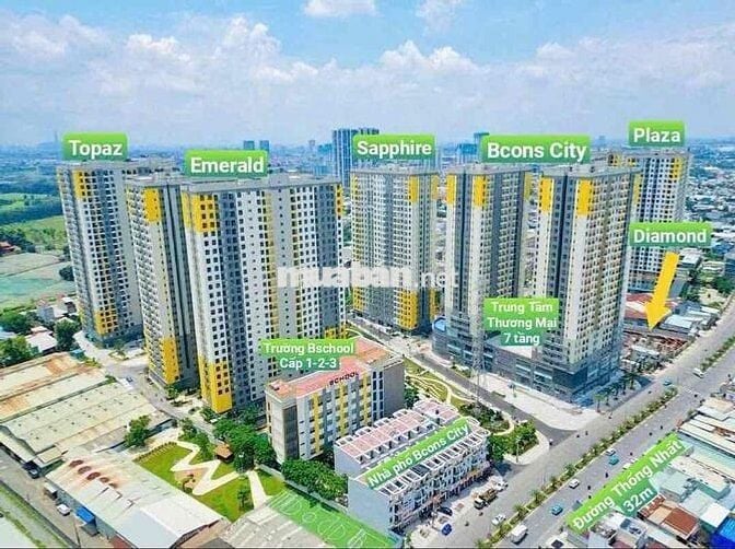 Cho thuê căn hộ Bcons làng Đại Học 2PN, 2WC giá từ 6,5 triệu/ tháng