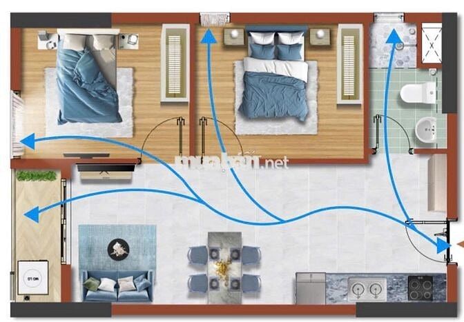 Giá thật, hàng thật, căn góc 2PN 1 WC giá 1ty500tr, ân hạn lãi 2