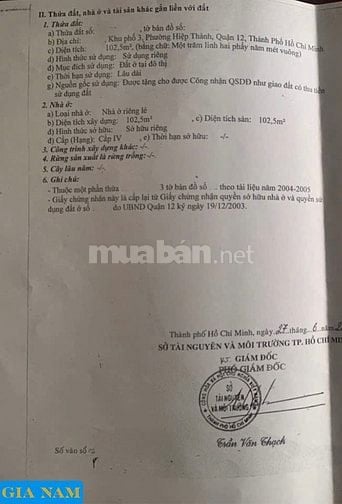 BÁN NHÀ MẶT TIỀN : 491 NGUYỄN ẢNH THỦ- P. HIỆP THÀNH - Q. 12 - TPHCM.