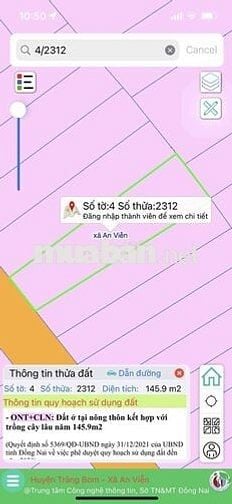 📌 BÁN ĐẤT THỔ CƯ 145.9m² – SỔ RIÊNG – AN VIỄN, TRẢNG BOM – GIÁ ĐẸP