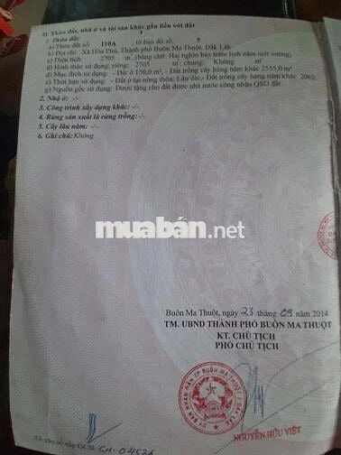 Đất nhà vườn 2 sào 7, có 150m thổ cư