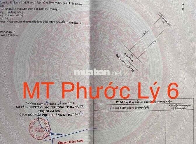 Lô đất đường 7m5 rẻ nhất khu Phước Lý