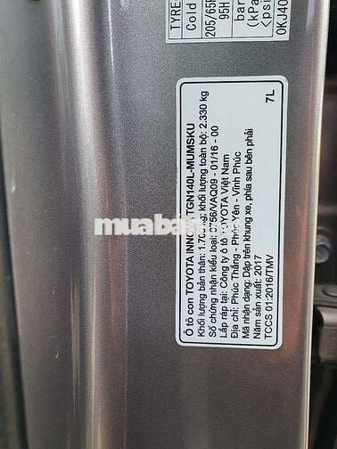 Toyota Innova 2017 Số sàn màu Đồng ánh kim. 1 Chủ.