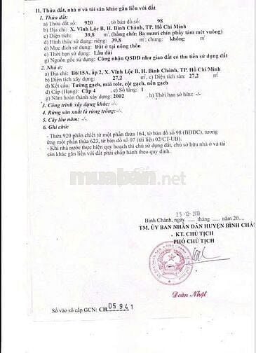 Chính chủ kẹt tiền bán gấp nhà 1/ ngắn cách Võ Văn Vân 25m sátBình Tân