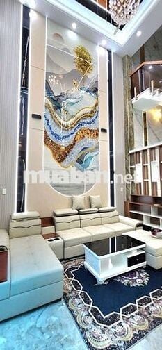 NHÀ ĐẸP MỚI TRỆT, LỬNG, 3 LẦU, 4PN, FULL NỘI THẤT