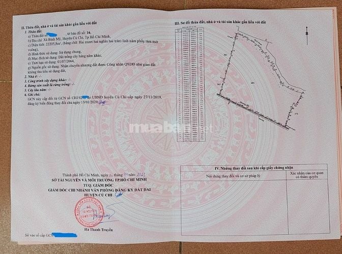 Bán đất Võ Văn Bích, xã Bình Mỹ, Củ Chi nay là xã Bình Mỹ, 5,2triệu/m2