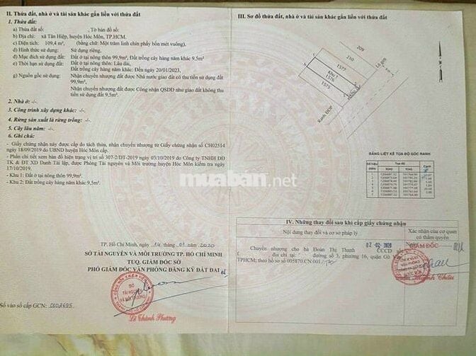 Bán Đất Thổ Cư 100% Đường Lê Lợi, Hóc Môn . Giá 1tỷ2 , Sổ Hồng Riêng