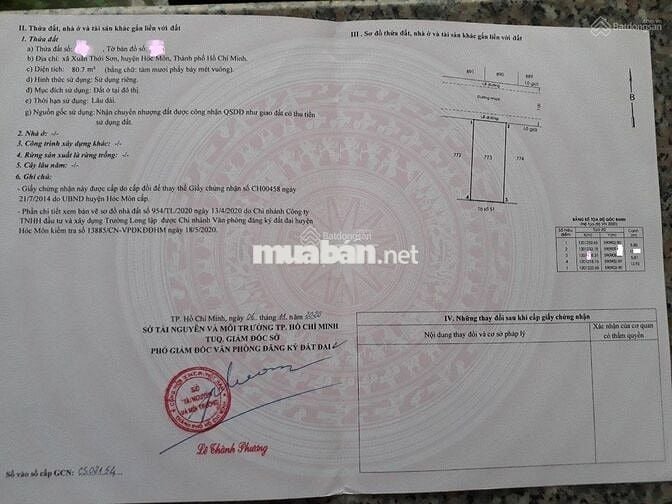 Bán lô đất Đ.Nguyễn Văn Bứa, xã Xuân Thới Sơn, DT 81m2 giá 1 tỷ, SHR