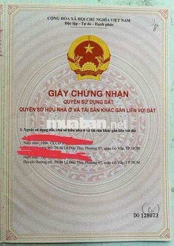 Cần bán đất mặt tiền đường số 4 P7 GV