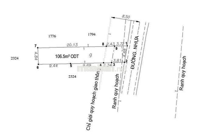 Đất 126m2 mặt tiền gần cầu vượt Sóng Thần,p An Bình,Tp Dĩ An