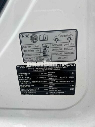 Kia Carnival 2025 Luxury Trắng