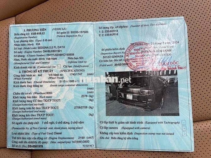 SEDONA DẦU 2.2 Mode 2020, SX 2019. một chủ đứng tê