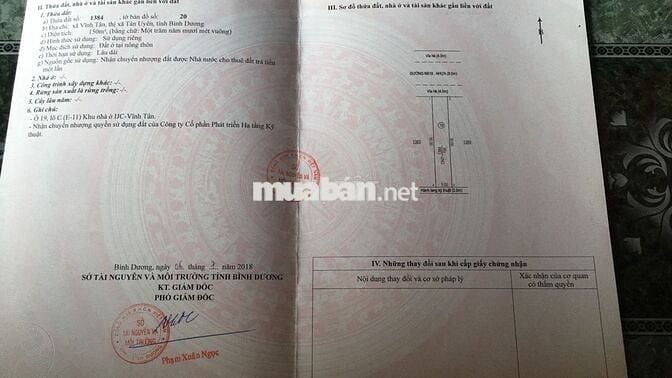 Chính chủ  bán đất dự án Vsip2 A, GẦN CHỢ, ỦY BAN PHƯỜNG, TRƯỜNG HỌC