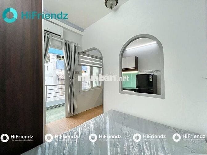 PHÒNG STUDIO TÁCH BẾP FULL NỘI THẤT CÓ BANCOL NGAY TRUNG TÂM  🔥