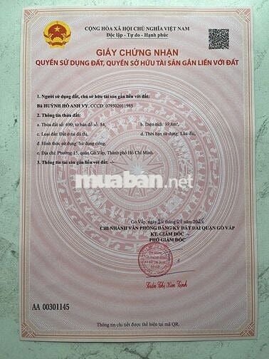 Bán đất ngay mặt tiền Tham Lương – Bến Cát – Rạch Nước Lên
