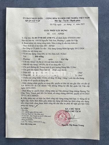 Bán đất ngay mặt tiền Tham Lương – Bến Cát – Rạch Nước Lên