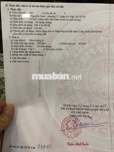 Biệt thự căn góc 2 mặt tiền hẻm 16m Nguyễn Oanh