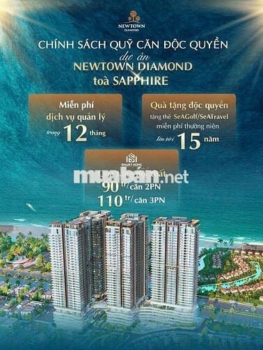 Bán Căn Hộ Newtown Diamond–Pháp Lý Chuẩn-Sổ Lâu Dài-Giá Chỉ 59tr/m²