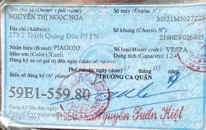 vespa Prima màu xanh 2015_máy êm ngon như xe mới