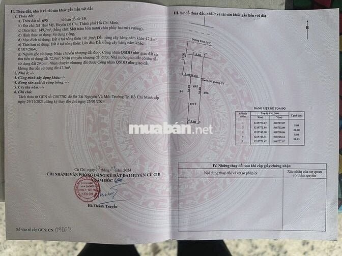 🔥 Đất full thổ cư 150m² mặt tiền TL7 – sổ 2024 – giá chỉ 1,87 tỷ