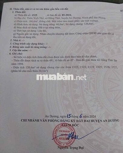 Đất 60m2 ngang 5,2m HXH Xích Thổ, Hồng Thái 1,02 tỷ đồng